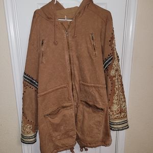 Free People Golden Quills Military Jacket